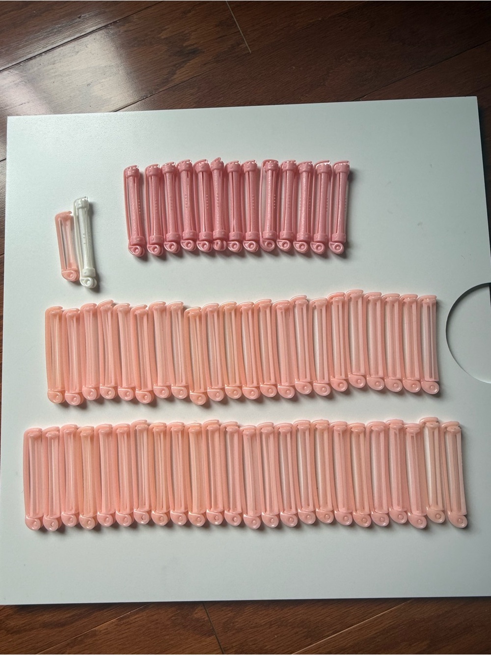 Vtg Lot of 60 Spin Arm Swing Permanent Rods Curlers Pink